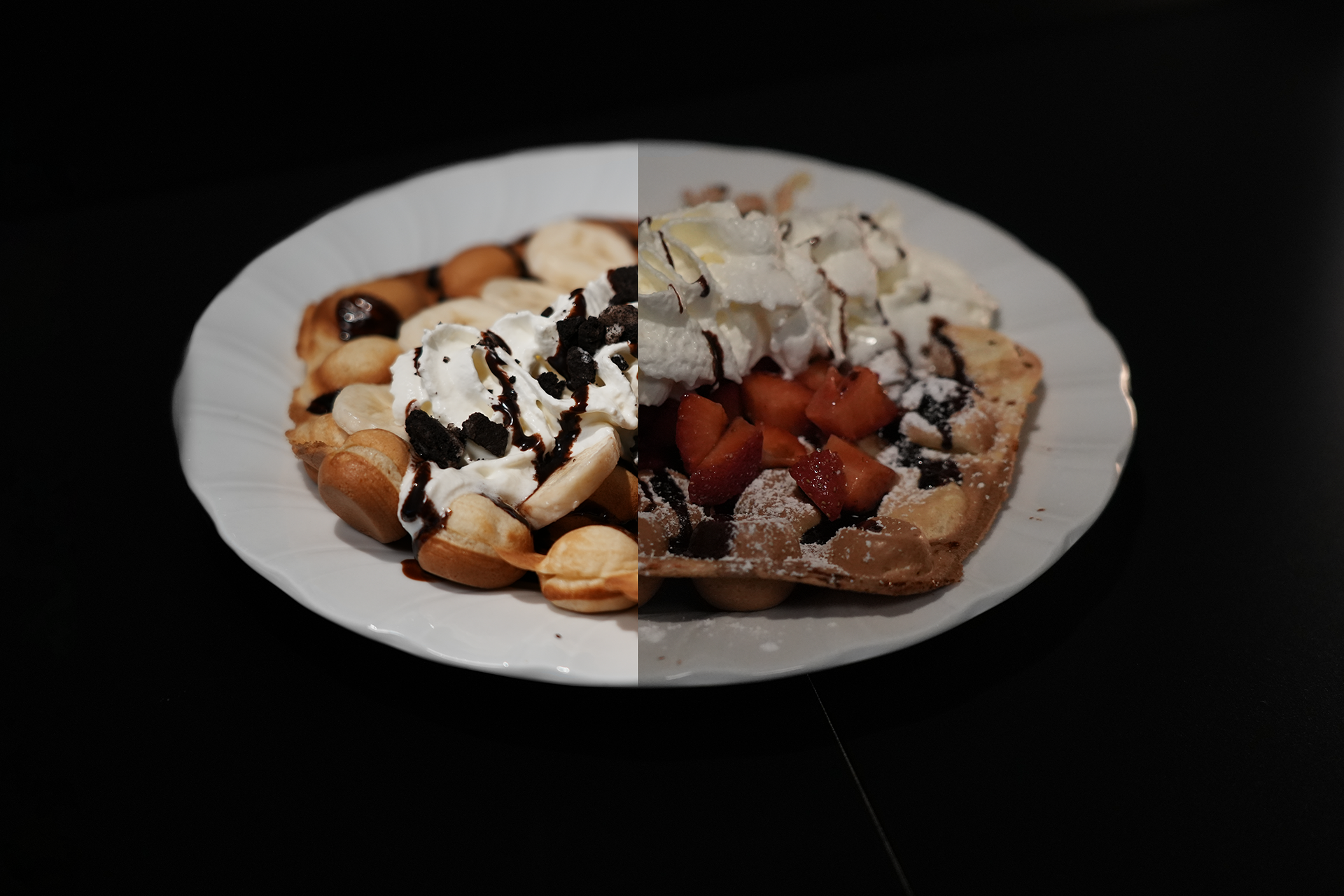 Süße Bubble Waffel ohne oder mit Toppings