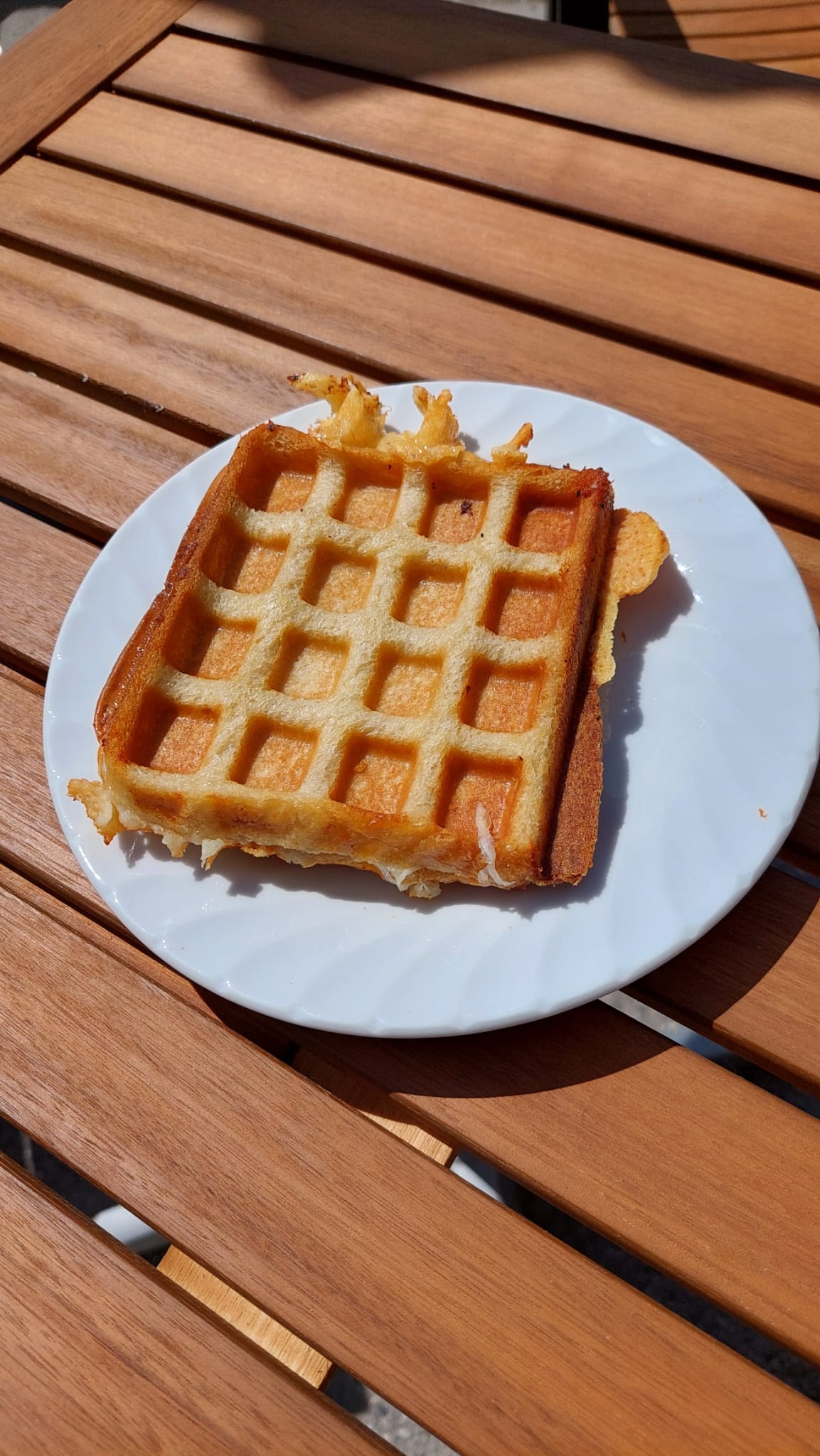 Herzhafte speise Waffel